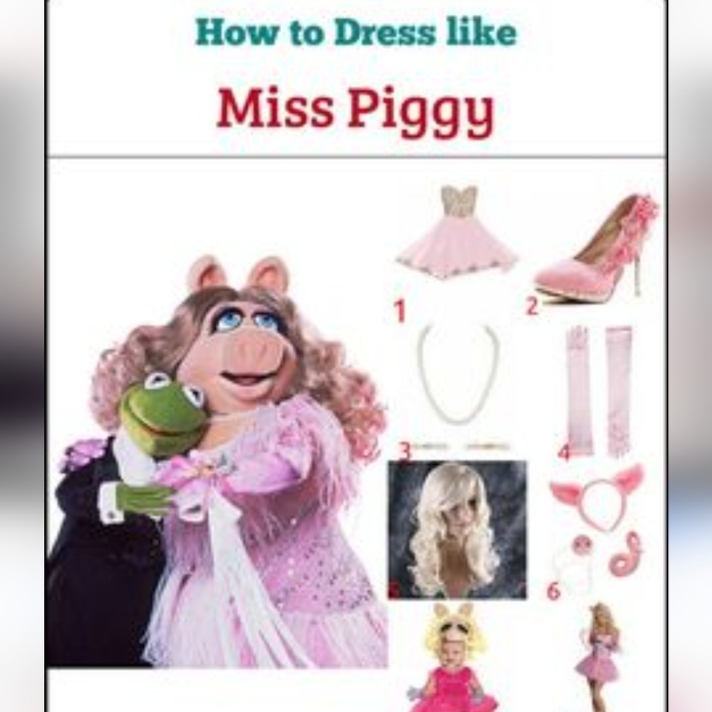Miss Piggy Costume Dress, Disney's Muppet Studios, pink women's size M - Picture 9 of 9